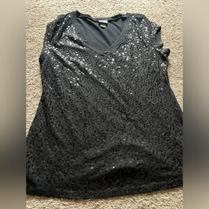 Dots black sparkly tank top